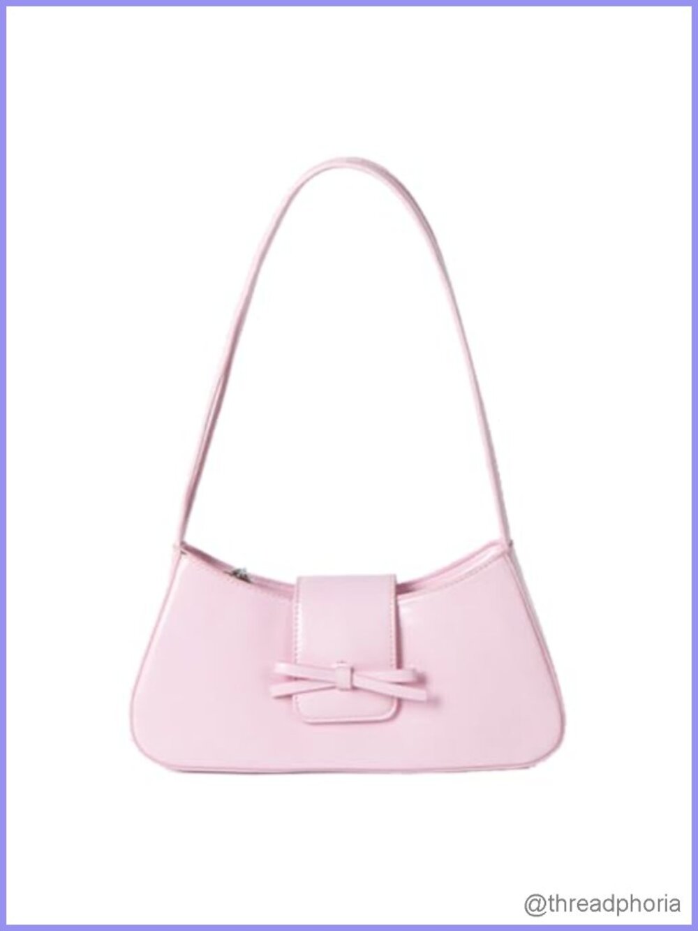 Patent Leather Hobo Shoulder Bag with Bow Y2K Clutch Purse